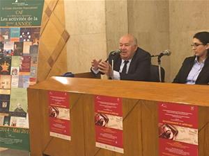 De droite à gauche : Pr. Ahmed El Kosheri, Associé de Kosheri, Rashed & Riad Law Firm (Le Caire, Egypte), et Mme Mona Amer, directrice de la Filière francophone d’Économie et de Sciences Politiques de l’Université du Caire