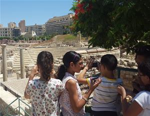Les participants au théâtre romain d’Alexandrie -Premier groupe 