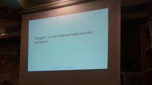 Les participants de l'atelier « L’enseignement : un art ou une vocation ? » par Mme Colette Frège