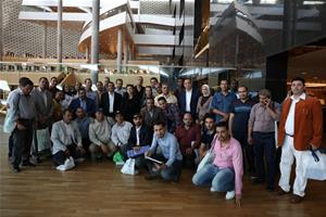 Les participants du colloque lors de la visite de la BA