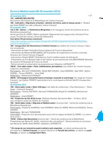 Le programme de la rencontre