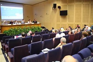 Les participants à 3ème table ronde « Migrants et Méditerranée » à la Bibliotheca Alexandrina