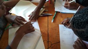 Atelier artistique : arts-plastiques aux Graines de Bitume