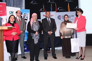 Remise des prix de la Dictée PICADELF, Mme Marianne Ghobril a reçu le prix à la place de Mirna Ayman, troisième prix (élèves)