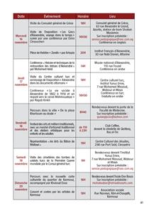 Le programme des journées du patrimoine alexandrin - 7ème édition