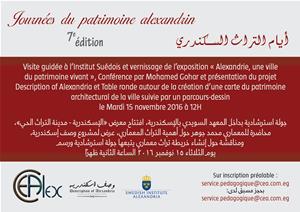  Les journées du patrimoine alexandrin - 7ème édition