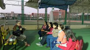 Les participants à l'atelier au lycée Concordia au Caire