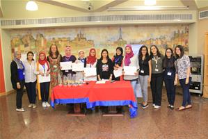 Photo de groupe avec les étudiants de l'Université de Tanta