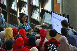  Conférence : Le monde des bibliothèques par Dr Marwa El Sahn et une pratique à la Grande Salle de Lecture de la BA