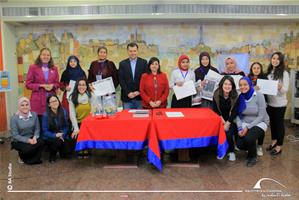 Photo de groupe avec les étudiants de l'Université d'Assiout