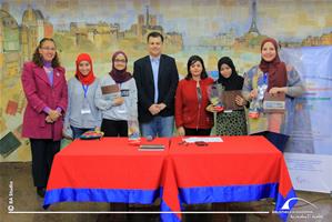 Photo avec l'équipe gagnante