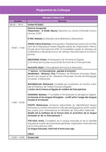 Le programme du colloque