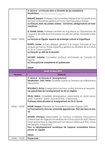 Le programme du colloque
