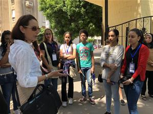 Les participants du 1<sup>er</sup> groupe aux jardins de Shallalat