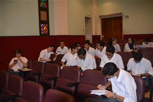 Les participants de la première journée à l'école Sainte Anne du Caire