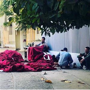 Lors de la préparation du festival