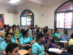  Les participants de la 1<sup>re</sup> journée à l'école Port-Said International Schools (PIS)
