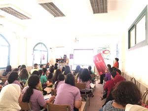 Les participants de la 1<sup>re</sup> journée à l'école Port-Said International Schools (PIS)