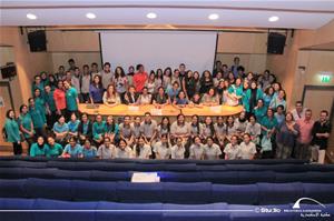 Photo de groupe avec les participants de la 3<sup>e </sup>journée à la Bibliotheca Alexandrina