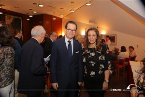 De gauche à droite : S.E.M. Stéphane Romatet, Ambassadeur de France en Égypte et M<sup>me</sup> Hemat El Cheikh, Trésorière du CAF