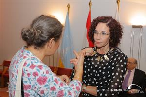 De gauche à droite : Dr Marie-Dominique Nenna, Directrice du Centre d’Études Alexandrines (CEAlex) et Dr Hoda Elmikaty, Directrice adjointe de la Bibliotheca Alexandrina