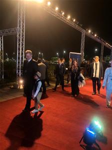 Lors de la cérémonie d'inauguration