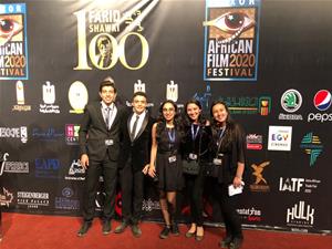 Photo de groupe des lauréats de l'atlier « TROIS JOURNÉES DU CINÉMA MÉDITERRANÉEN »