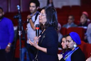 Lors de la projection du film d'inauguration du festival "Boîte à merveilles"