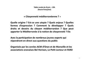 Atelier « Comment développer la citoyenneté en Méditerranée »