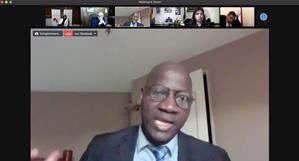 L'intervention de M. Adama Aly Pam, Chef Archiviste de l’Unesco et chef d’Unité Archives, Bibliothèque et Gestion des dossiers