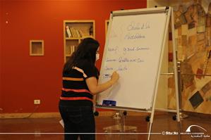 M<sup>lle</sup> Yasmina Mamdouh, l'animatrice de l'atelier "Journée du chocolat"