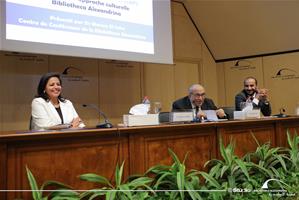 Dr Mostafa El Feki, Directeur de la Bibliotheca Alexandrina, Dr Marwa El Sahn, Directrice du CAF et Dr Mohamed Soliman, Directeur du Secteur de l’Approche Culturelle
