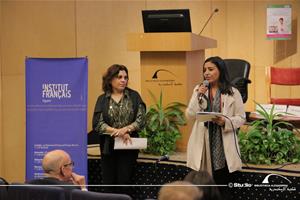 De gauche à droite : M<sup>me</sup> Maha Helal, Conseillère pédagogique, l'Intitut Français d'Egypte - IFE à Alexandrie et M<sup>lle</sup> Febronia Sobhi