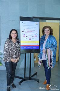  De droite à gauche : M<sup>me</sup> Sandrine Patt, Comportementale profiler et Dr Marwa El Sahn, Directrice du Centre d'Activités Francophones – CAF