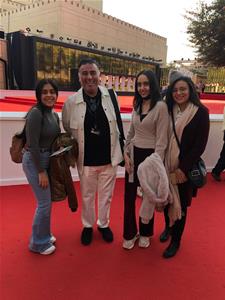 Les lauréats de l'atelier avec l'acteur Tamer Habib