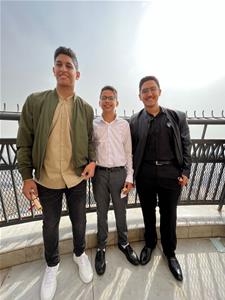 Les lauréats de l'atelier à la Tour du Caire