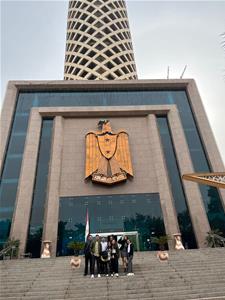 Les lauréats de l'atelier à la Tour du Caire