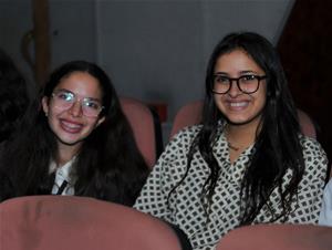 Les lauréats de l'atelier lors de la projection des films