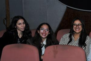 Les lauréats de l'atelier lors de la projection des films