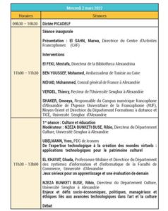 Le programme du colloque