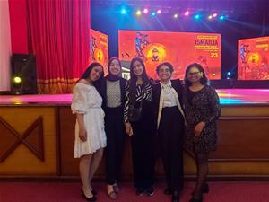 ​Les lauréates de l'atelier lors de la cérémonie d'inauguration du festival