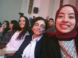 ​Les lauréates de l'atelier lors de la cérémonie d'inauguration du festival