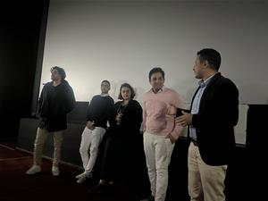 Lors de la conférence avec les réalisteurs 