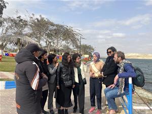 Lors de la visite du Canal de Suez