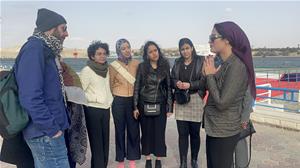 Lors de la visite du Canal de Suez