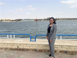 Lors de la visite du Canal de Suez