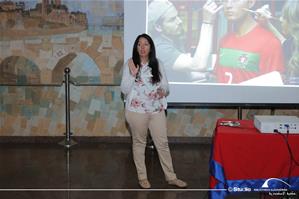 M<sup>me</sup> Ines Badawy l'animatrice de l'atelier " Intro a la muséologie"