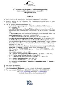 10<sup>e</sup> rencontre des directeurs des établissements scolaires et universitaires francophones à Alexandrie