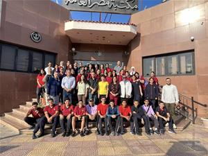 Photo de groupe avec les participants de la 3<sup>e</sup> journée à la Bibliothèque Publique Misr à Port-Saïd