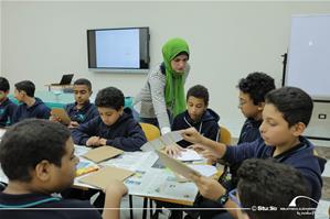 Les participants de l'atelier avec Sara Zoheir, l'animatrice de l'atelier au collège de Saint Marc  